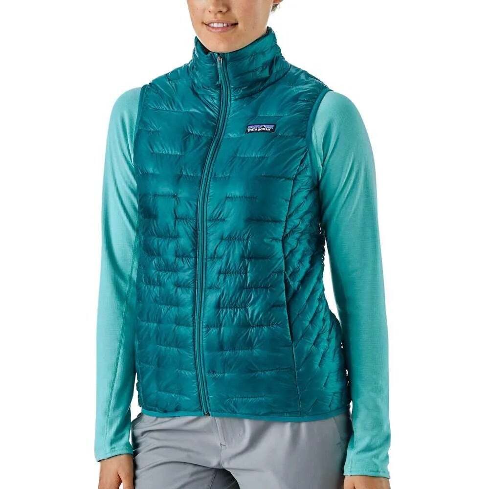 Patagonia Micro Puff Vest Women’s Sz S Teal Blue Puffer Outdoor Gorpcore